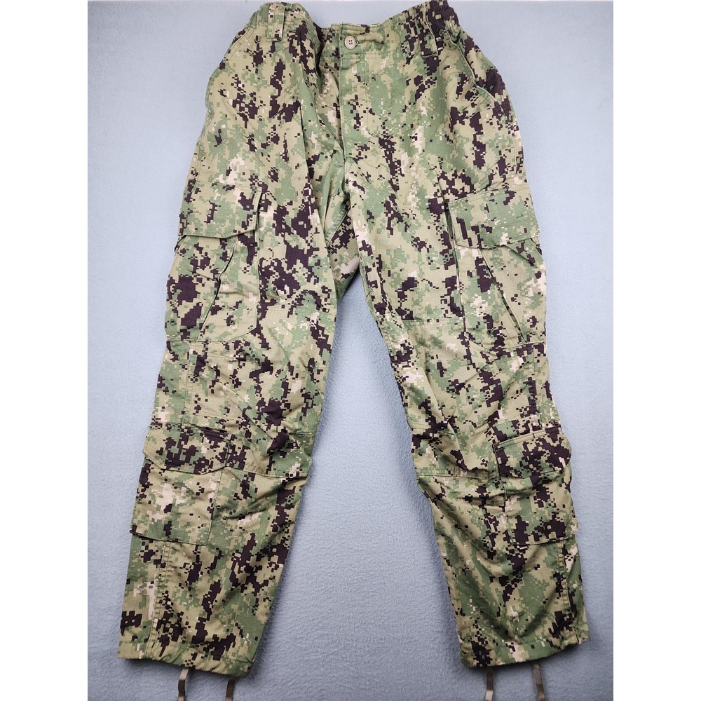 US Navy Pants Mens 33 X Short Green Type III NWU Camo Cargo Ripstop Work Seals